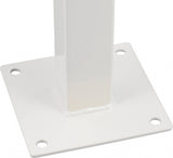 FIXED STEEL PARKING BOLLARD WITH MOUNTING BASE | 600 MM | WHITE/RED (YT-55758)