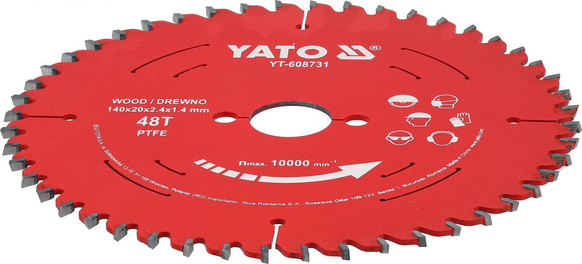 CUTTING DISC FOR CIRCULAR SAW | FOR WOOD | WITH CARBIDE TEETH | Ø140 MM | 48T (YT-608731)