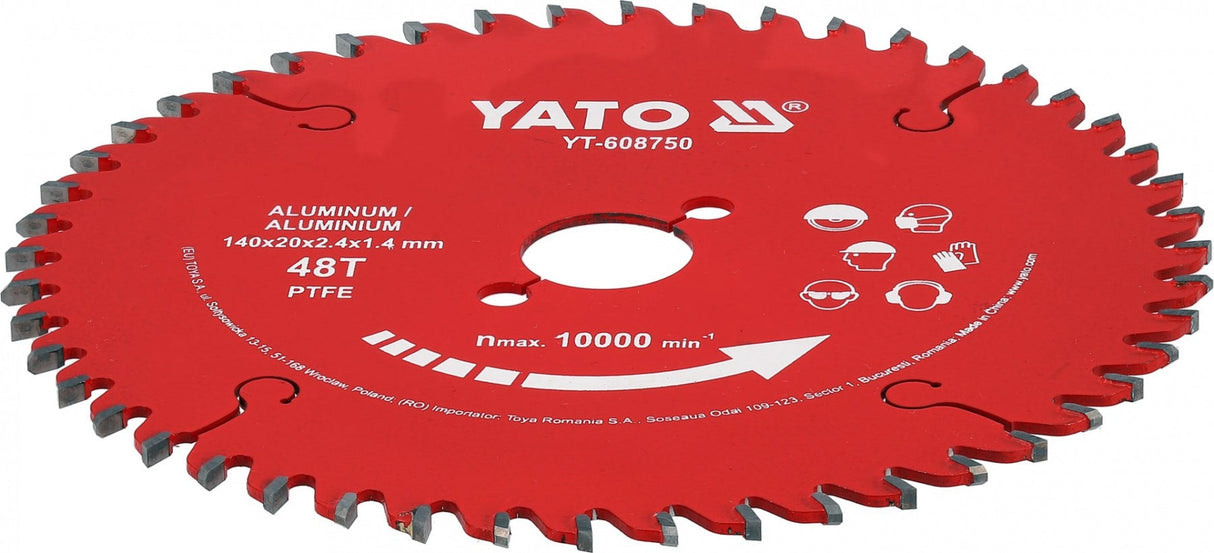 TCT CUTTING DISC FOR ALUMINIUM AND NON-FERROUS METALS | 165 MM | 48 TEETH | 20 MM (YT-608751)