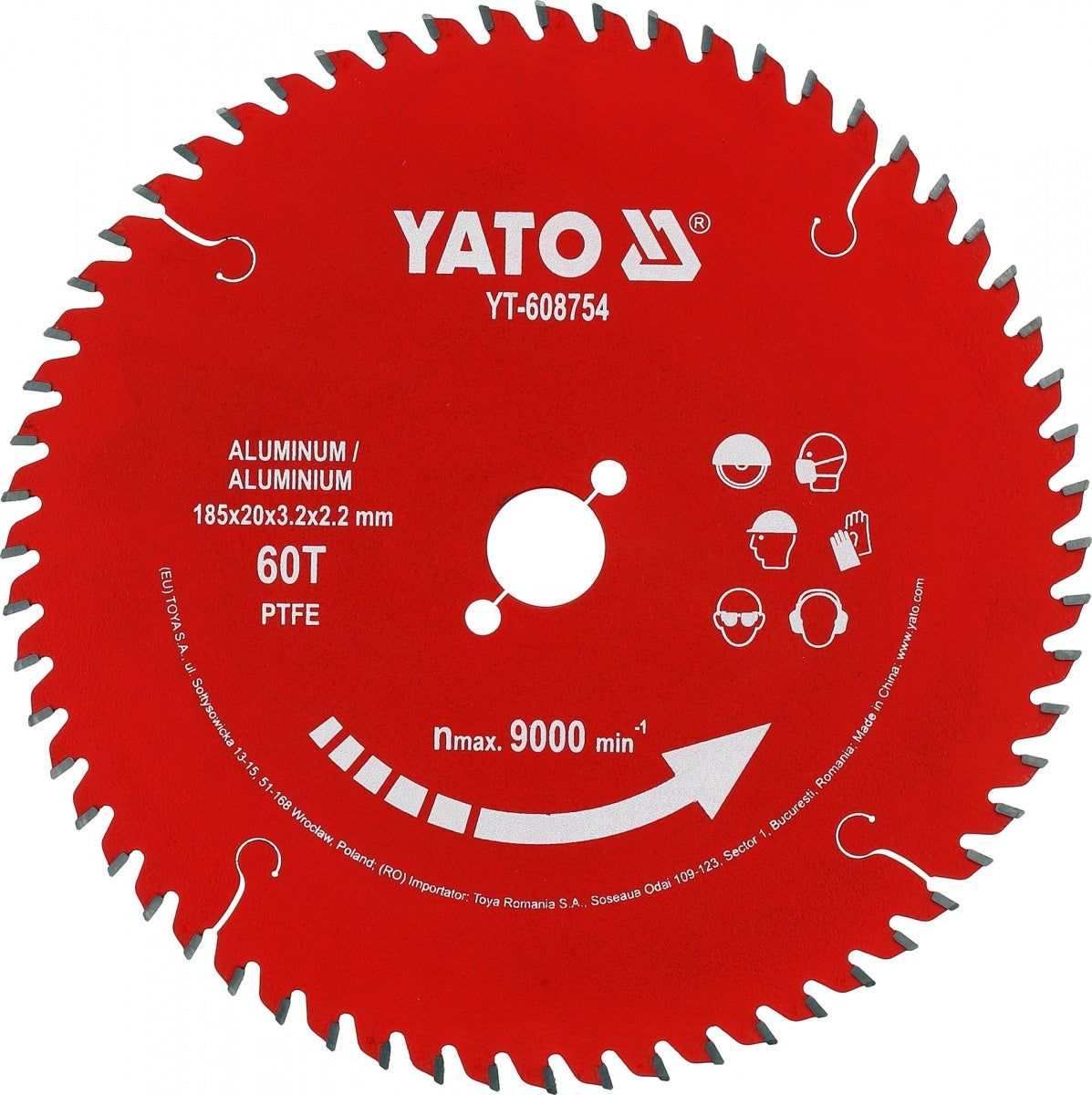 TCT CUTTING DISC FOR ALUMINIUM AND NON-FERROUS METALS | 185 MM | 60 TEETH | 20 MM (YT-608754)