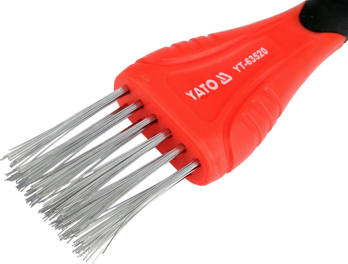 GALVANISED STEEL WIRE BRUSH | 200 MM | TWO-ROW (YT-63520)