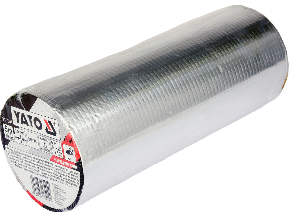 SELF-ADHESIVE BUTYL SEALING TAPE WITH ALUMINIUM FOIL | 5 M × 30 CM (YT-72544)