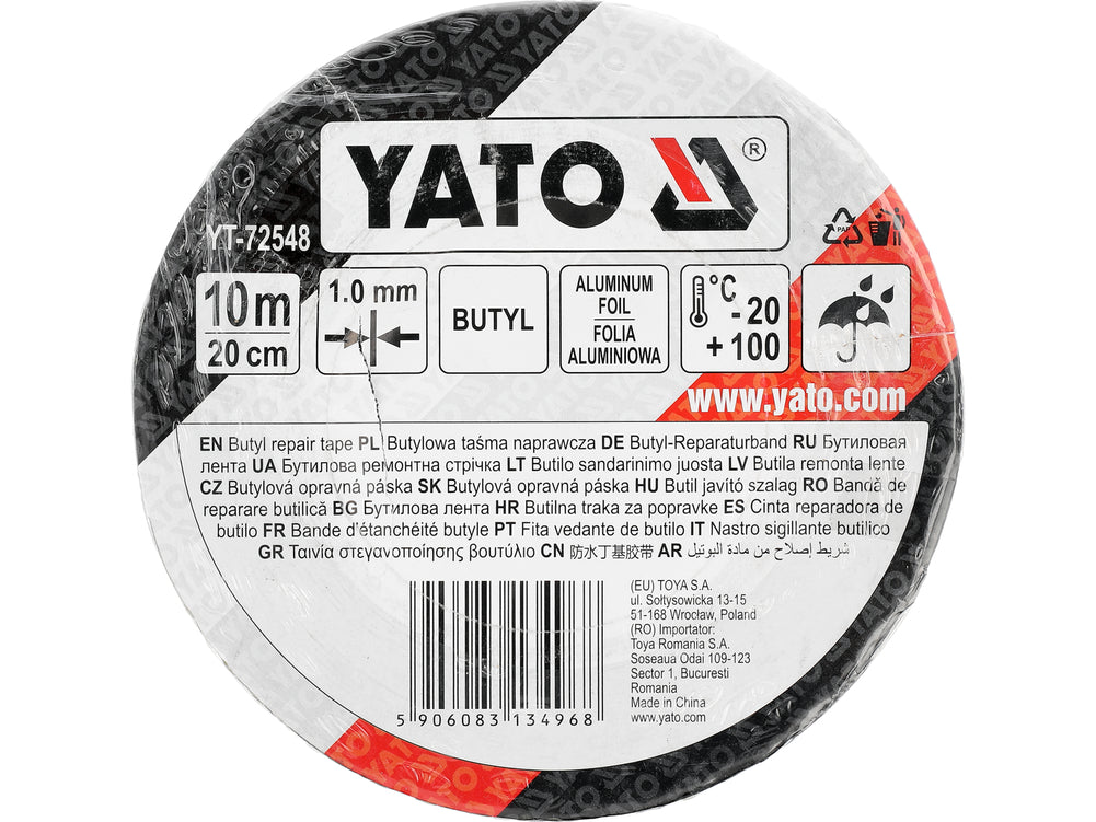 SELF-ADHESIVE BUTYL SEALING TAPE WITH ALUMINIUM FOIL | 10 M × 20 CM (YT-72548)