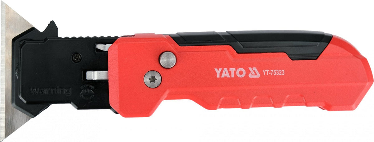 KNIFE-SCRAPER WITH ADJUSTABLE 45°/90° ANGLE AND 3 SK5 TRAPEZOIDAL BLADES (YT-75323)