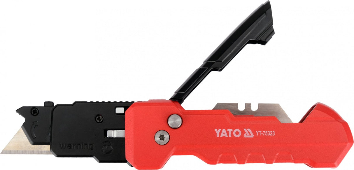 KNIFE-SCRAPER WITH ADJUSTABLE 45°/90° ANGLE AND 3 SK5 TRAPEZOIDAL BLADES (YT-75323)