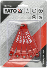SCREWDRIVER SET | FOR HARD-TO-REACH AREAS | WITH HANGER | 5 PCS (YT-77750)