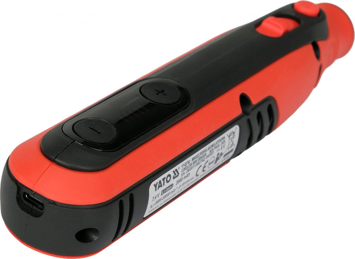 CORDLESS MINI GRINDER-ENGRAVER | 7.4 V | 2.0 Ah | 5000–30000 RPM | 102 ACCESSORIES (YT-82762)