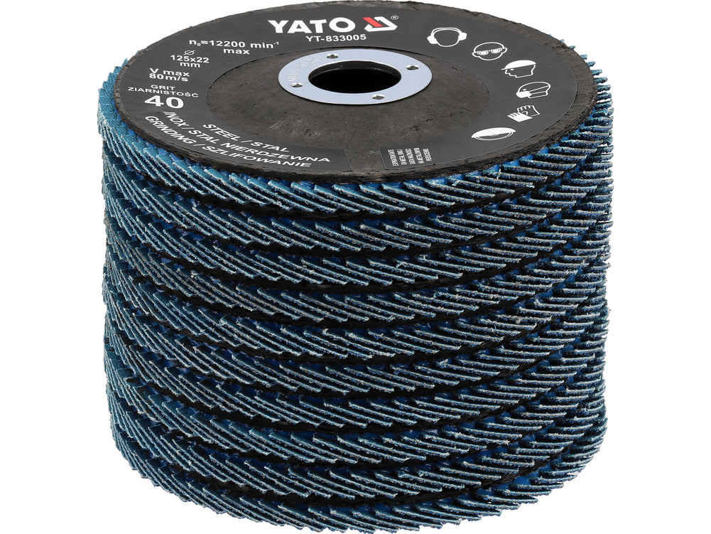 FLAP SANDING DISC | ZIRCONIUM | P40 | 125X22mm | 10 PCS (YT-833000)