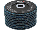 FLAP SANDING DISC | ZIRCONIUM | P100 | 125X22mm | 10 PCS (YT-833003)