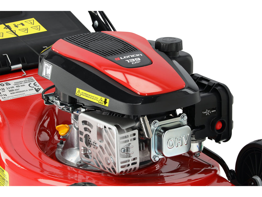 SELF-PROPELLED PETROL LAWNMOWER WITH 60 L BAG | 2.4 KW | 46 CM (YT-85502)