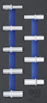 TOOL TRAY 1/3: SOCKETS, HEXAGON | 12.5 MM (1/2") | 10 - 24 MM | DEEP | 9 PCS. (4057)