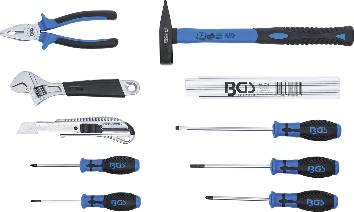 TOOL CARRYING CASE | REINFORCED PLASTIC | INCL. TOOL ASSORTMENT | 11 PCS. (70225)