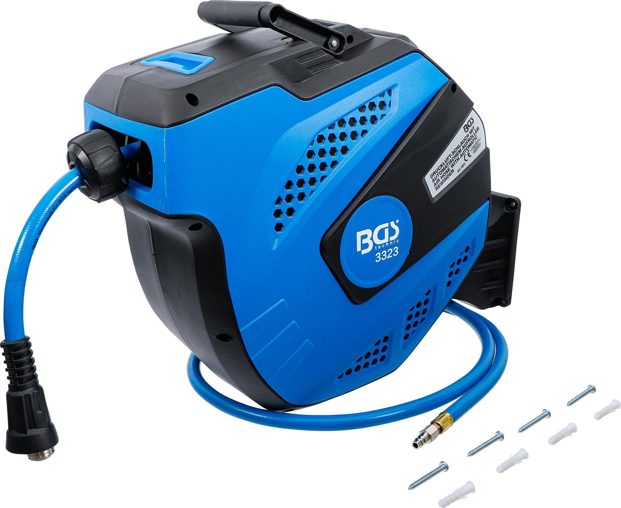RETRACTABLE AIR HOSE REEL | AUTOMATIC | 12 M + 2 M (3323)