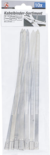 CABLE TIE ASSORTMENT | STAINLESS STEEL | 7.0 X 200 MM | 10 PCS. (80780)