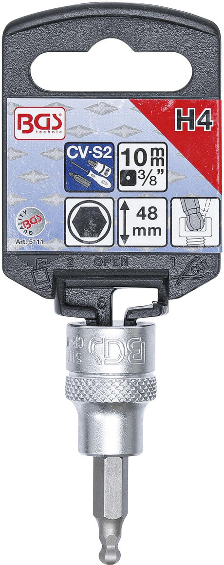 Ruuvikärki puristettu hylyyn | 10 mm (3/8") | kuusiokolo | nivelöidyllä 4 mm (5111)