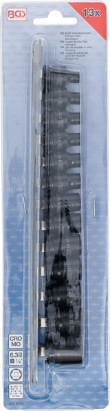 IMPACT SOCKET SET, HEXAGON | 6.3 MM (1/4") DRIVE | 4 - 14 MM | 13 PCS. (5296)