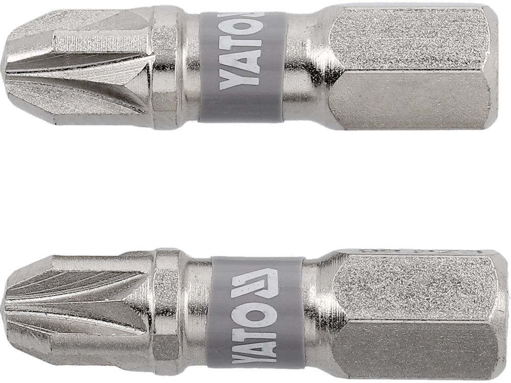 SCREWDRIVER BITS 1/4 25MM PZ3 2 PCS NI (YT-78005)
