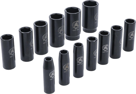 Iskuväännin pitkien hylysten sarja | 12,5 mm (1/2") | 10-32 mm | 13 kpl (95207)