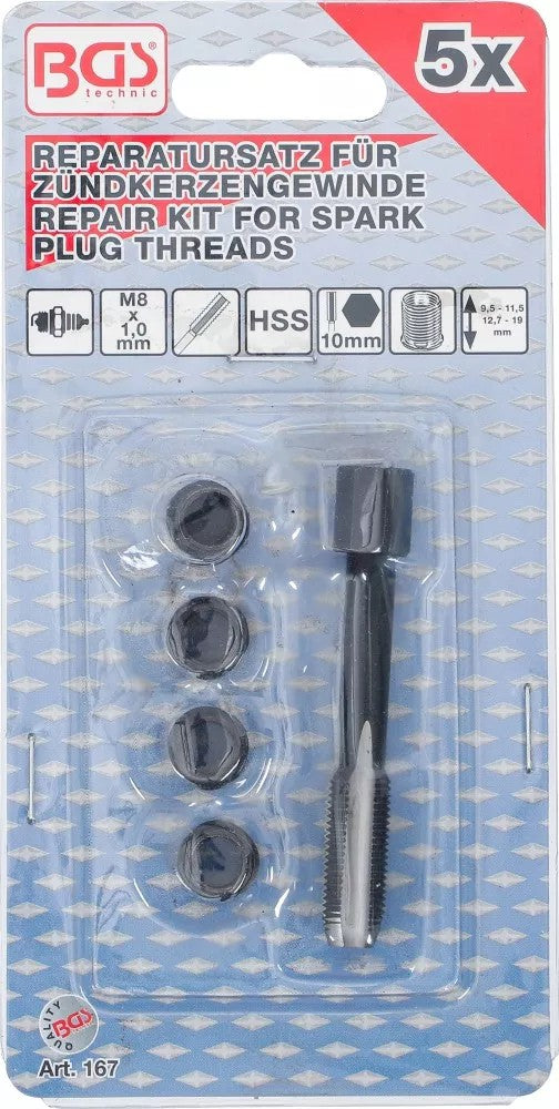 REPAIR KIT FOR SPARK PLUG THREADS | M8 X 1.0 | 5 PCS. (167)