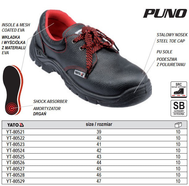 LOW-CUT SAFETY SHOES PUNO SB SIZE 41 (YT-80523)