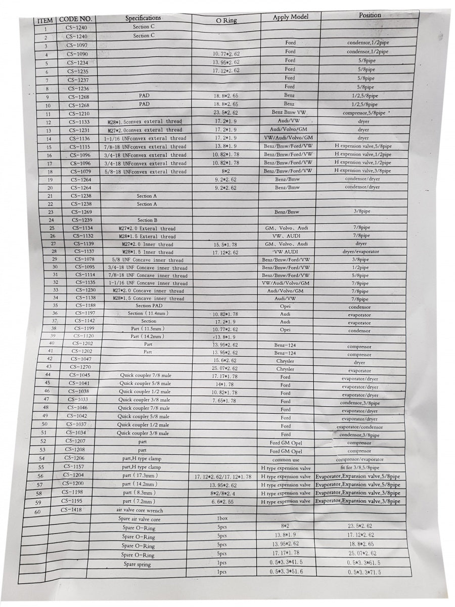AIR CONDITIONER LEAK TEST KIT | BRASS | EUROPEAN VERSION (CLT1E)