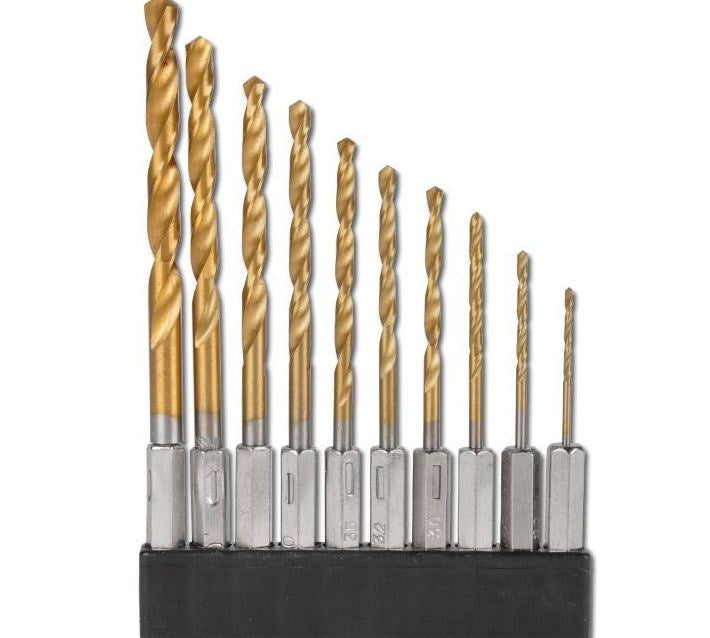 HSS DRILL SET | TITANIUM COATED | 1.5 - 6 MM | 10 PCS. (50801)