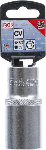 SOCKET, HEXAGON, DEEP | 12.5 MM (1/2") DRIVE | 26 MM (10566)
