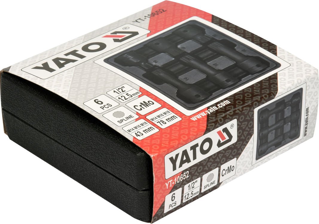SPLINE IMPACT SOCKET SET 1/2" (YT-10652)