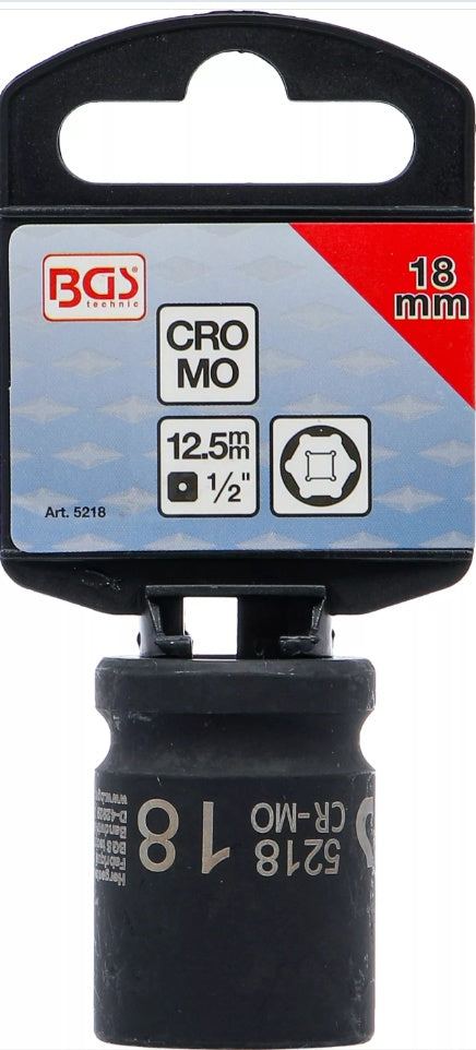 IMPACT SOCKET, HEXAGON | 12.5 MM (1/2") DRIVE | 18 MM (5218)