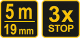 MEASURING TAPE RED-BLACK 5MX19MM (10125)
