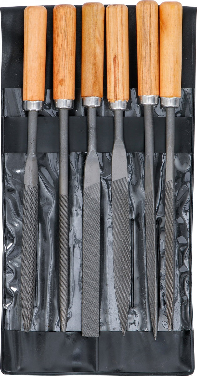 KEY FILE SET | WOODEN HANDLE | 100 MM | 6 PCS. (50201)