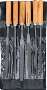 KEY FILE SET | WOODEN HANDLE | 100 MM | 6 PCS. (50201)