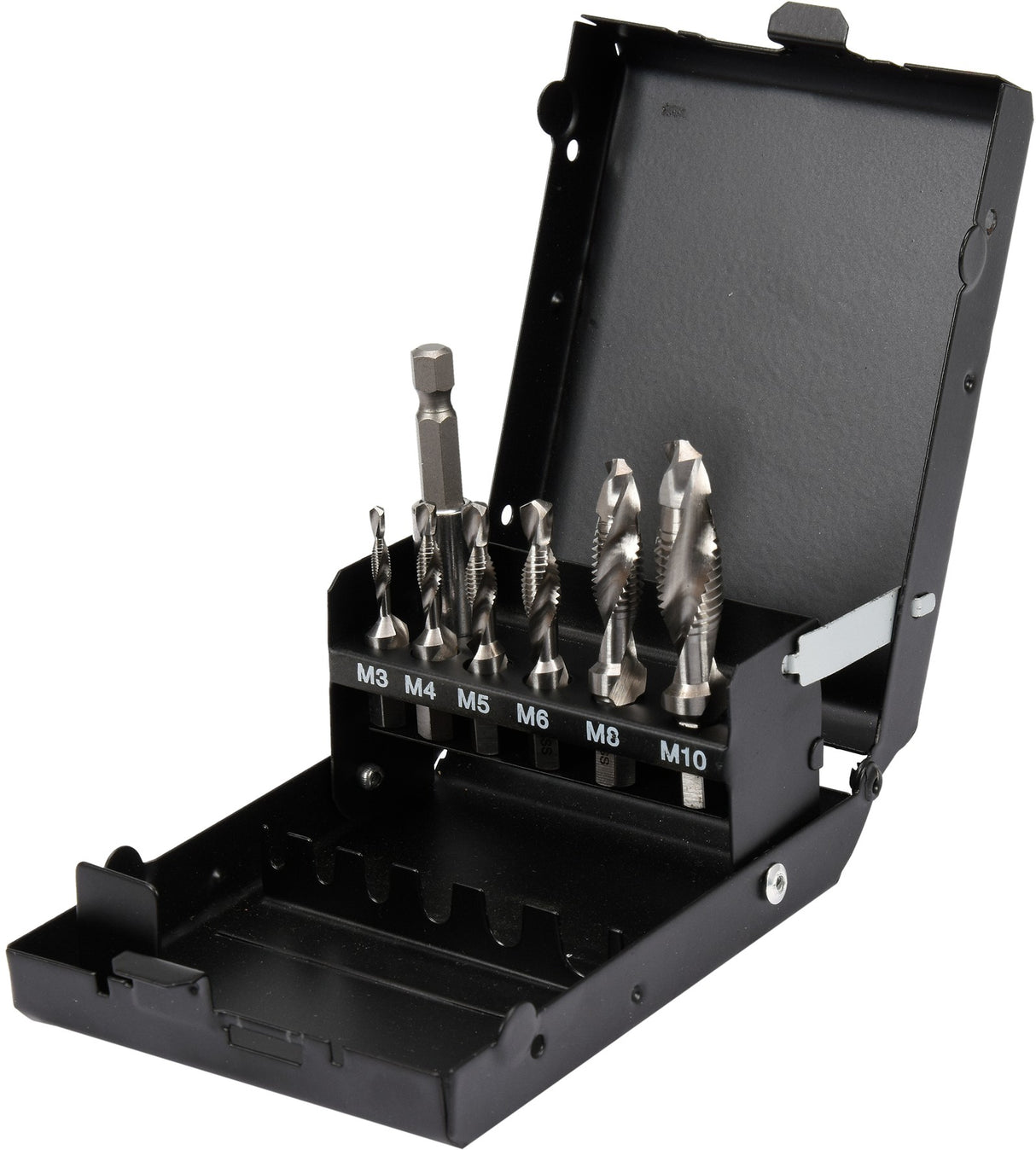 COMBINED DRILL TAPS M3-M10 7PCS SET HEX (YT-44849)