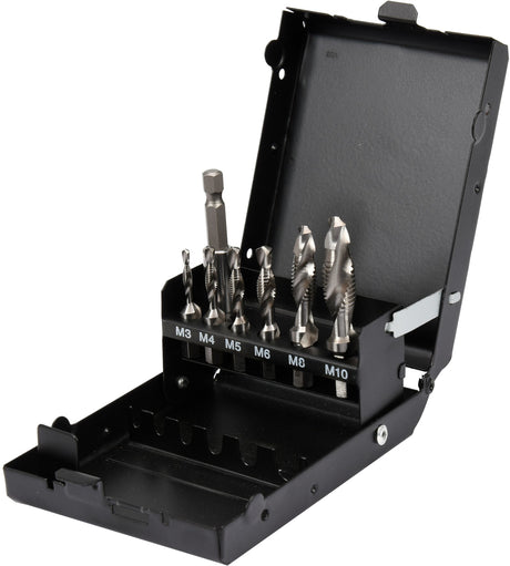 COMBINED DRILL TAPS M3-M10 7PCS SET HEX (YT-44849)