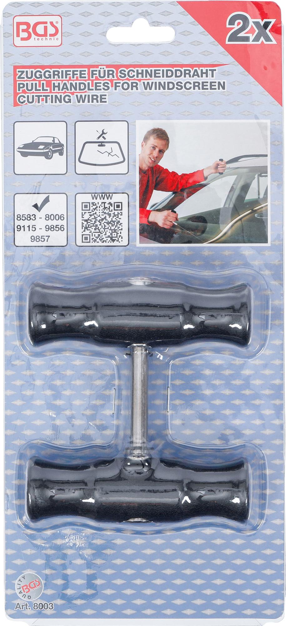 PULL HANDLES FOR WINDSCREEN CUTTING WIRE | 2 PCS. (8003)