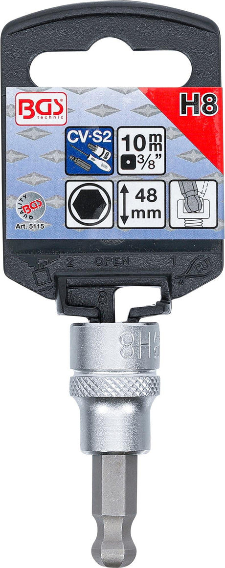 Ruuvikärki puristettu hylykseen | 10 mm (3/8") | kuusiokolo | 8 mm (5115) nivelellä