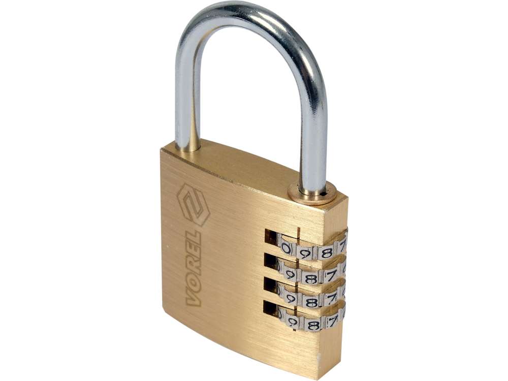 PADLOCK WITH 4-RING COMBINATION LOCK. (77608)