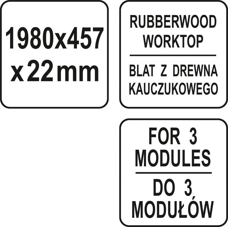 RUBBER WOOD WORK TOP LONG (YT-08939)