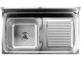 STAINLESS STEEL TABLE WITH SINK | 100 X 60 CM (YG-30900)