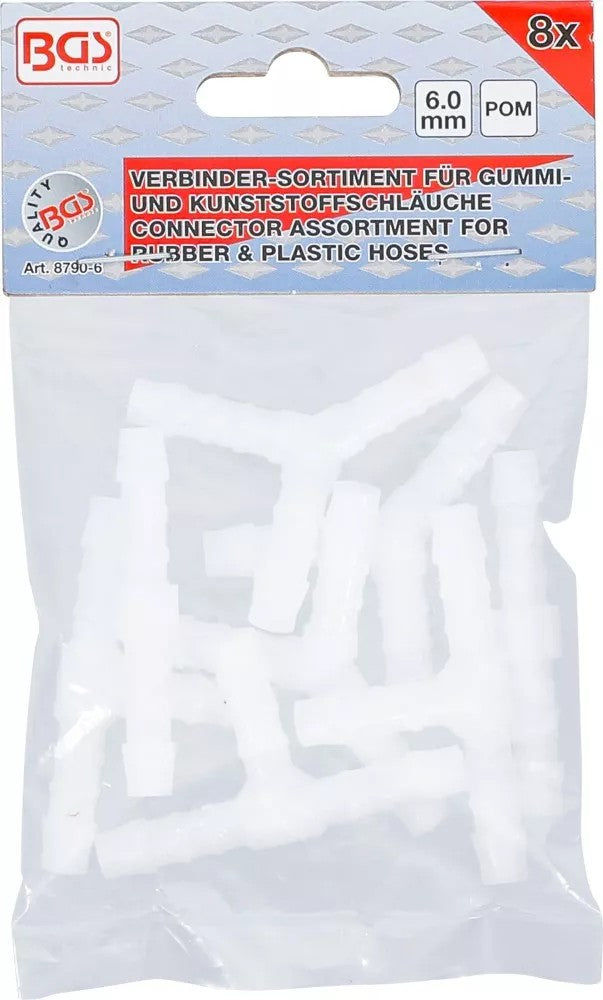 HOSE CONNECTOR ASSORTMENT | FUEL RESISTANT | 6 MM | 8 PCS. (8790-6)