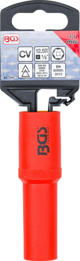 VDE SOCKET, HEXAGON | 12.5 MM (1/2") DRIVE | 11 MM (72061)