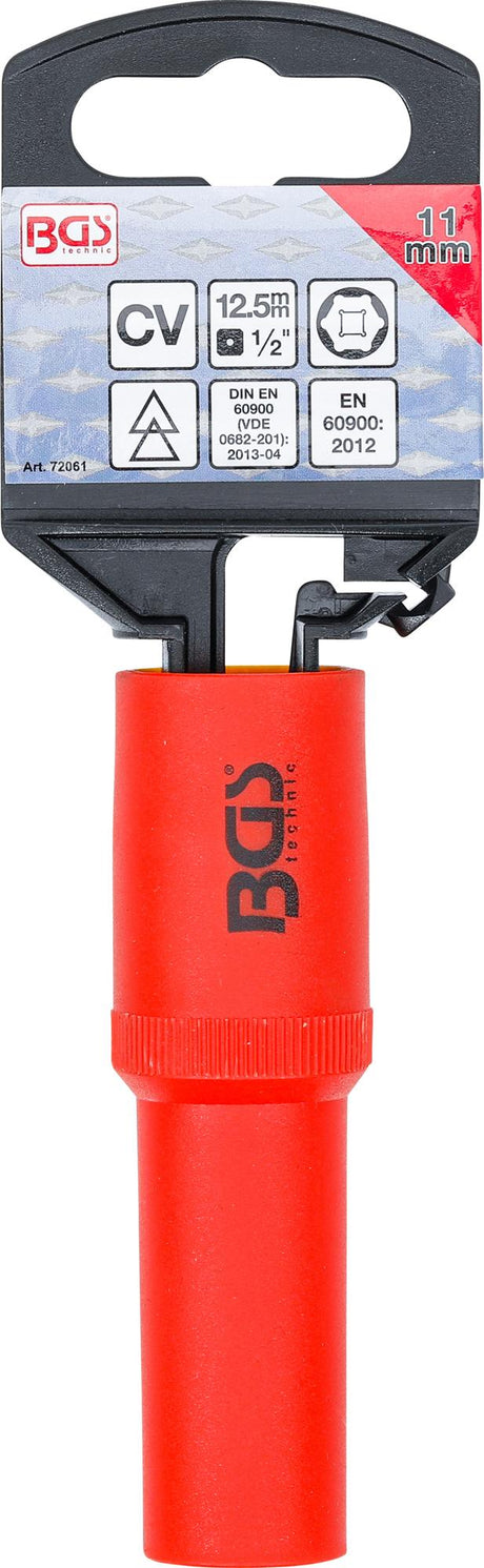 VDE SOCKET, HEXAGON | 12.5 MM (1/2") DRIVE | 11 MM (72061)