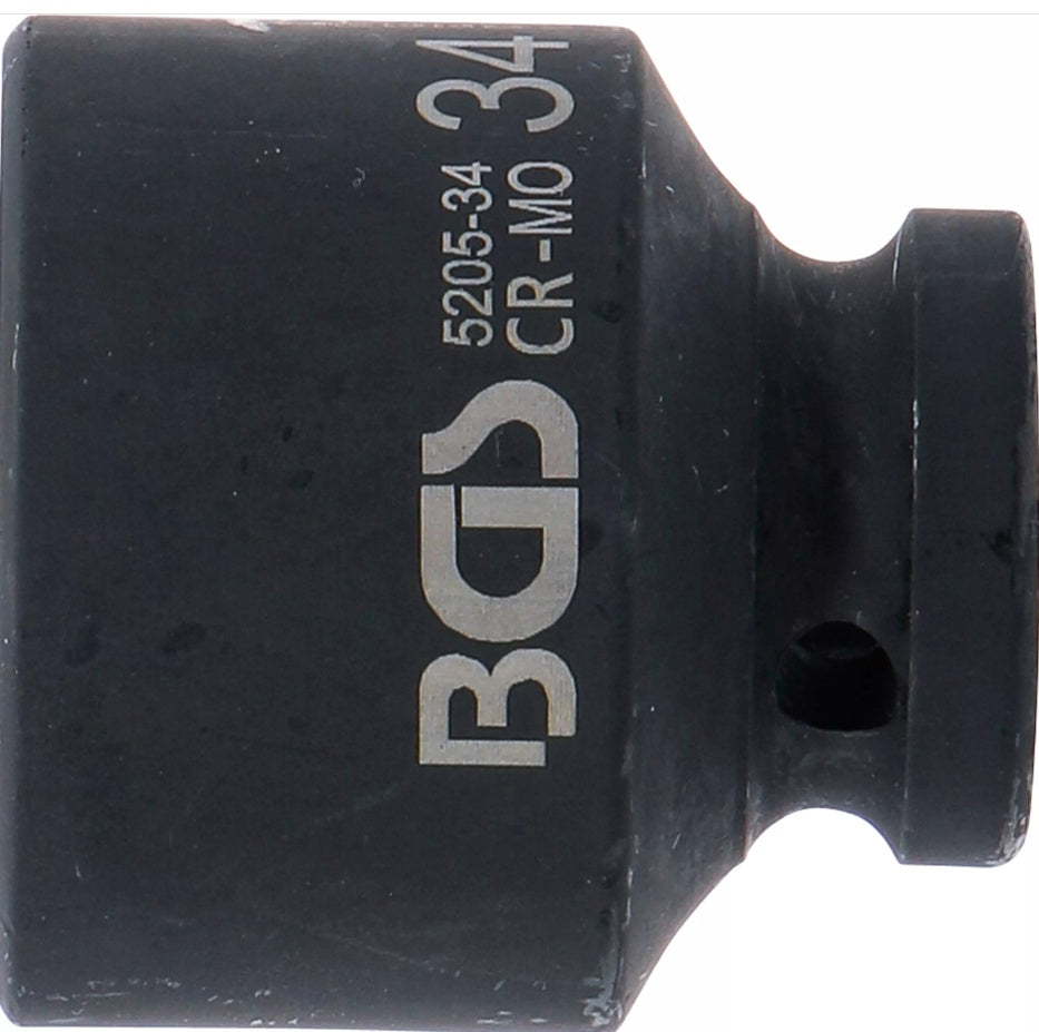 IMPACT SOCKET, HEXAGON | 12.5 MM (1/2") DRIVE | 34 MM (5205-34)