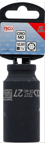 IMPACT SOCKET HEXAGON, DEEP | 12.5 MM (1/2") DRIVE | 27 MM (7227)