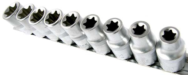 E-TYPE SOCKET SET | 12.5 MM (1/2") | E10 - E24 | 9 PCS. (KR121009)