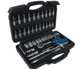 SOCKET SET WITH RATCHET 1/4", 46 PCS. (KR141046)