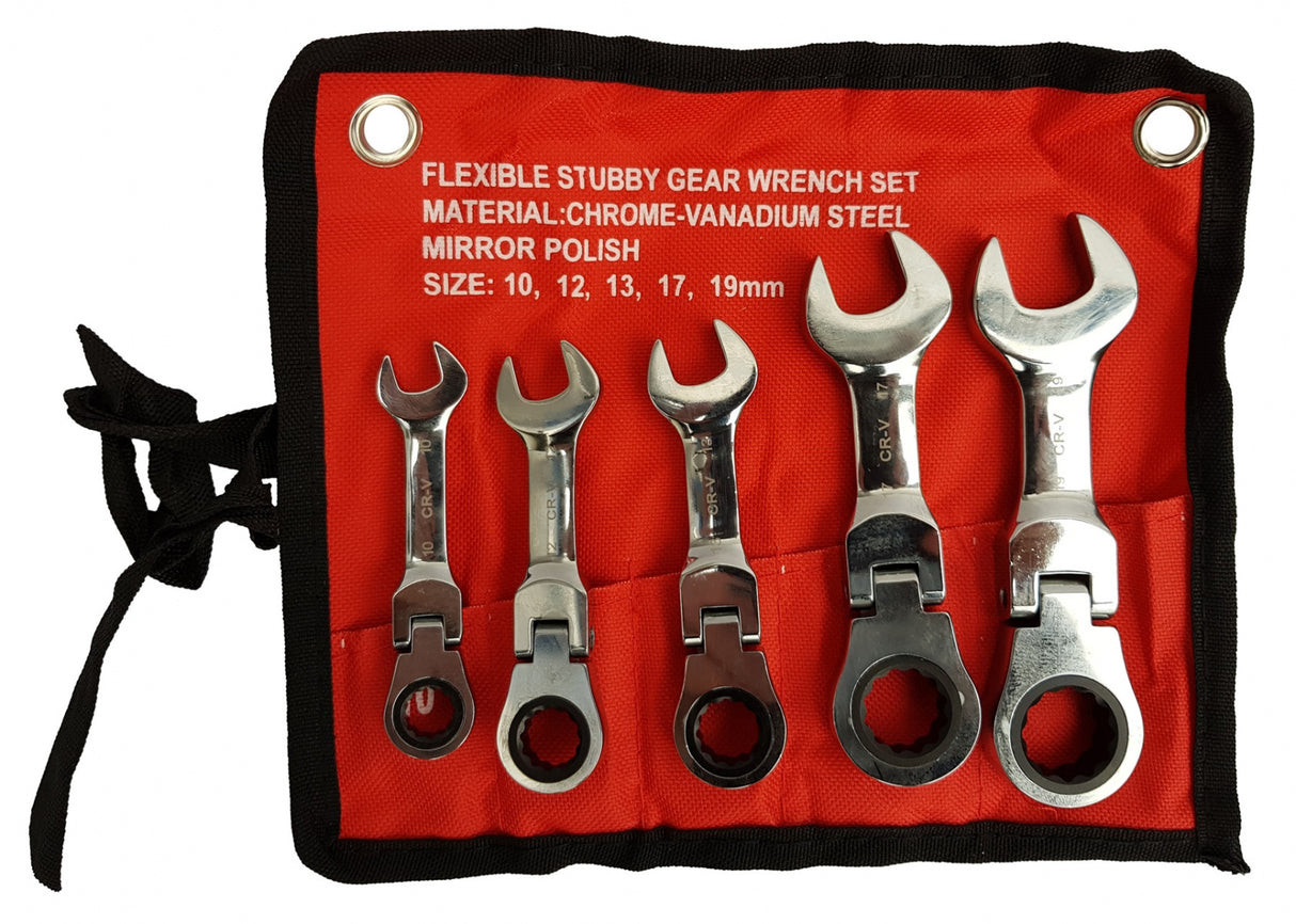 OFFSET RATCHET WRENCHES | FLEX HEAD | 10/12/13/17/19 MM | 5 PCS. (RP5)