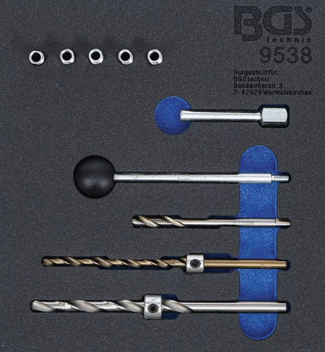 TOOL TRAY 1/6: THREAD REPAIR KIT | FOR INJECTOR FASTENING SCREWS | 10 PCS. (9538)