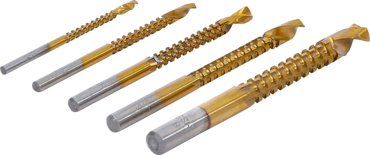 HSS MILLING DRILL SET | TITANIUM COATED | 3 - 8 MM | 5 PCS. (50795)