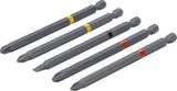 BIT-SET | 6.3 MM (1/4") DRIVE | CROSS SLOT PH, CROSS SLOT PZ, SLOT SL | LENGTH 110 MM | 5 PCS. (4832)
